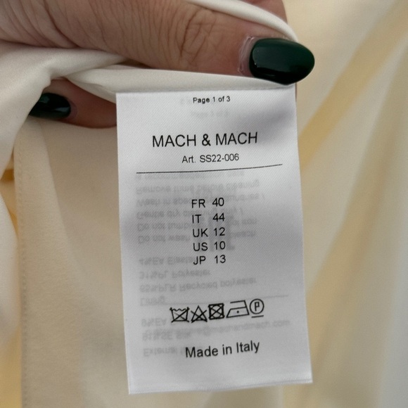 MACH & MACH Crystal Bow Embellished Draped Ivory Mini Dress 10 - Picture 9 of 15